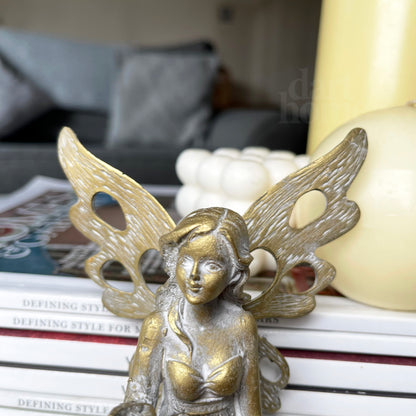 Gold Shelf Sitting Fairy Ornament