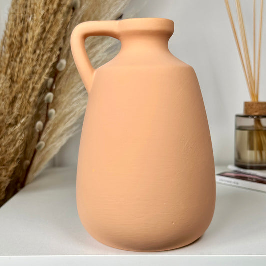 Terrakotta-Flaschenvase mit Griff