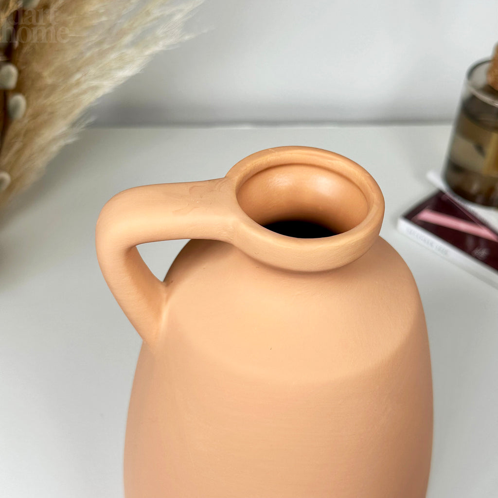 Terrakotta-Flaschenvase mit Griff