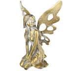 Kniende Feenfigur aus Gold im Used-Look