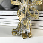 Kniende Feenfigur aus Gold im Used-Look