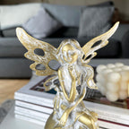 Gold Fairy On Ball Ornament