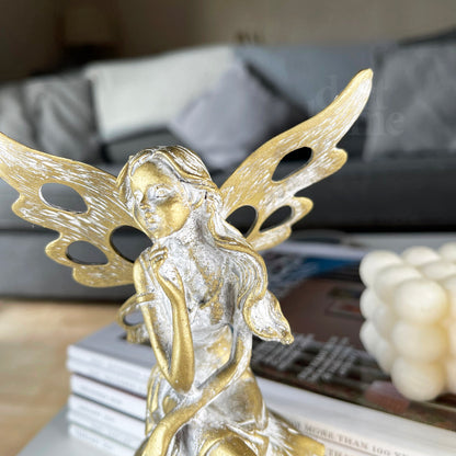 Gold Fairy On Ball Ornament