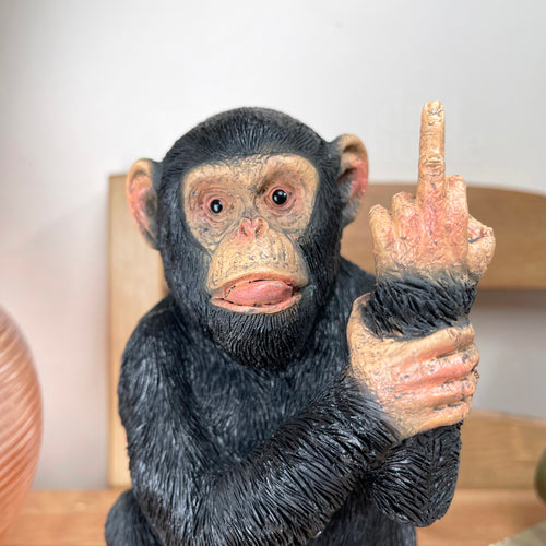 Black Up Yours Affen-Ornament, 11 x 19 x 11 cm