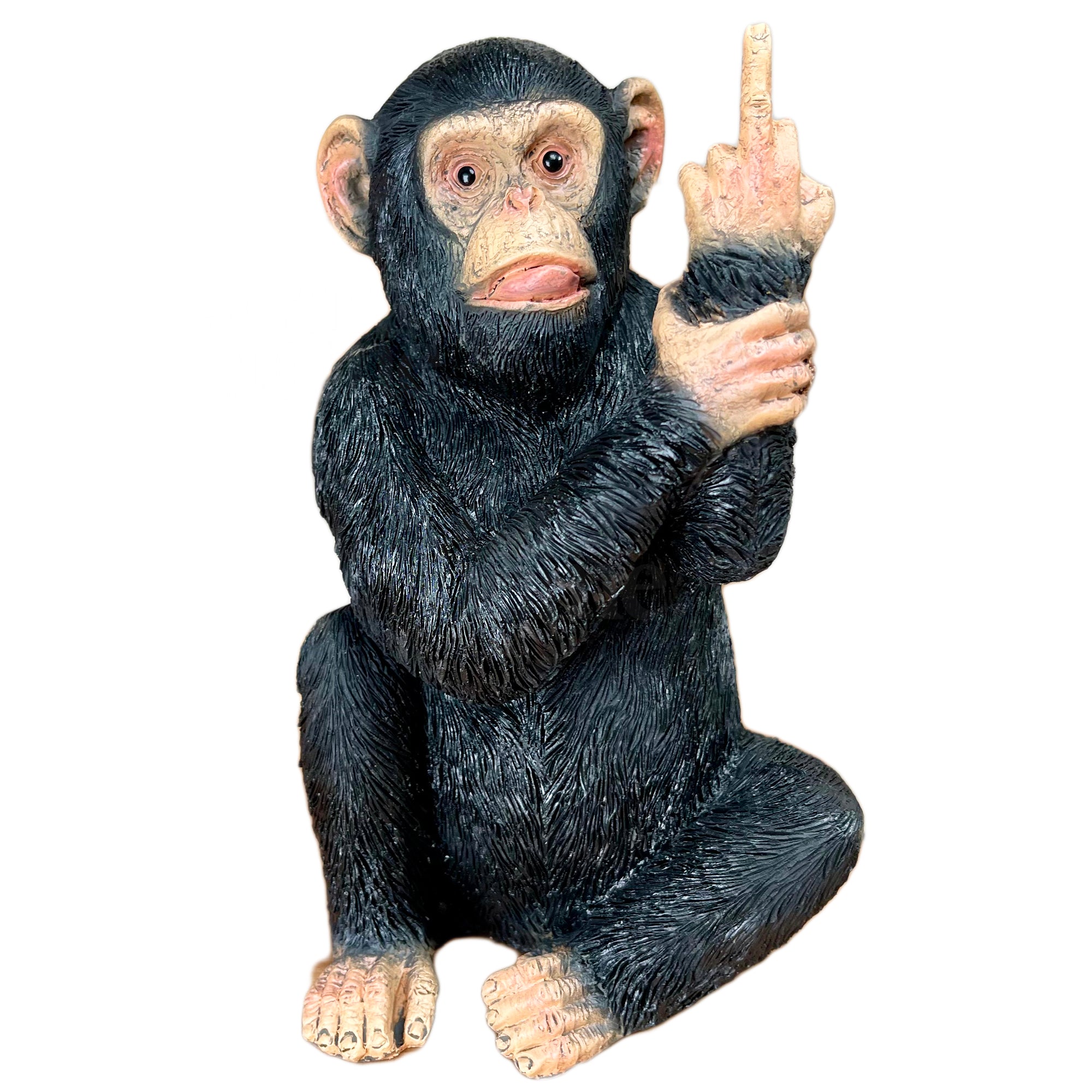 Black Up Yours Monkey Ornament 11x19x11cm