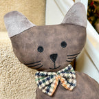Brown Cat Doorstop With Bow Tie