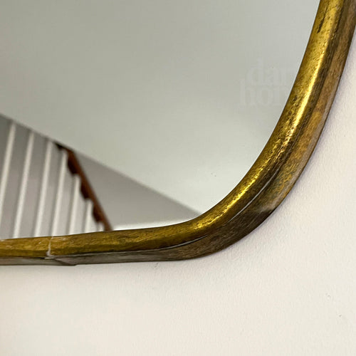 Industrial Gold Barrel Wall Mirror Large
