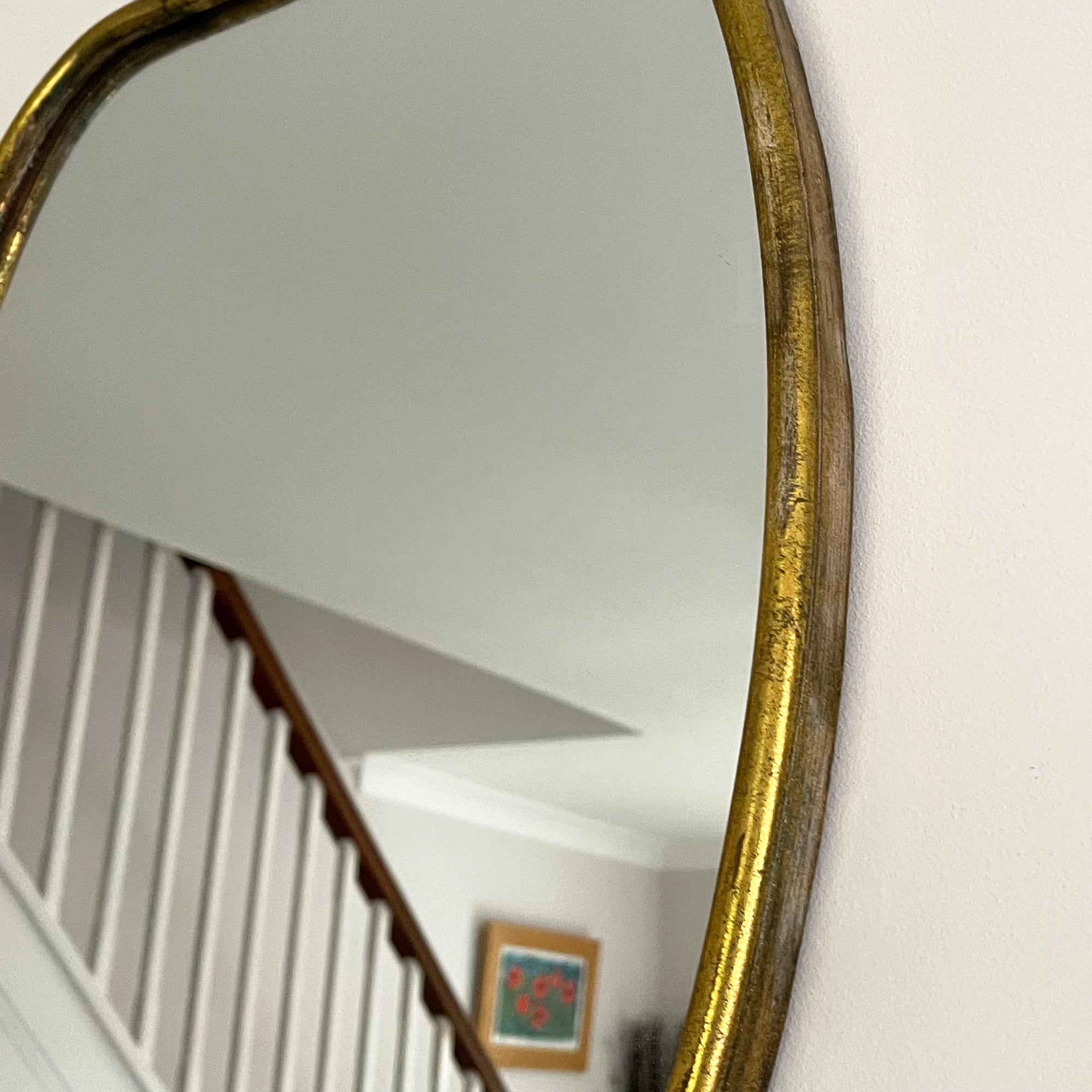 Industrial Gold Barrel Wall Mirror Large