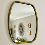Industrial Gold Barrel Wall Mirror Large