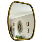 Industrial Gold Barrel Wall Mirror Large
