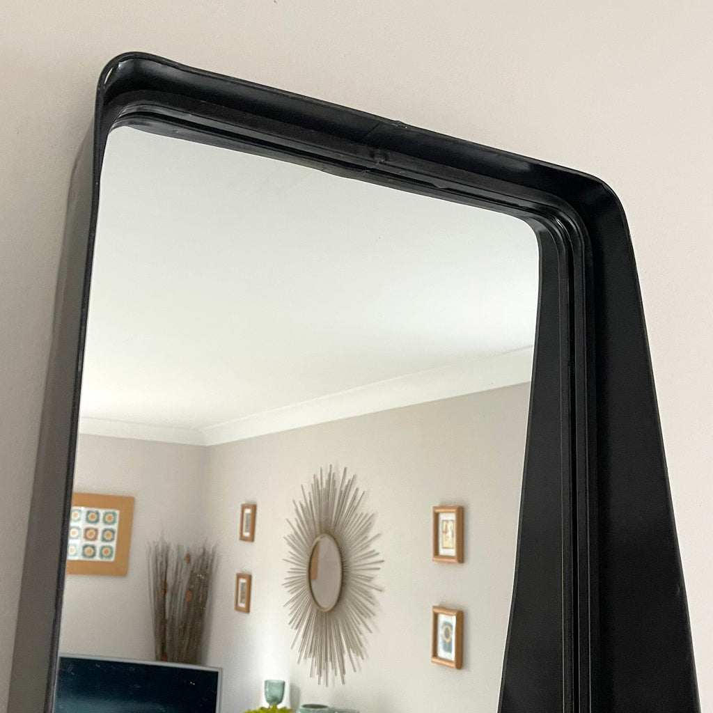 Industrial Metal Mirrored Wall Shelf