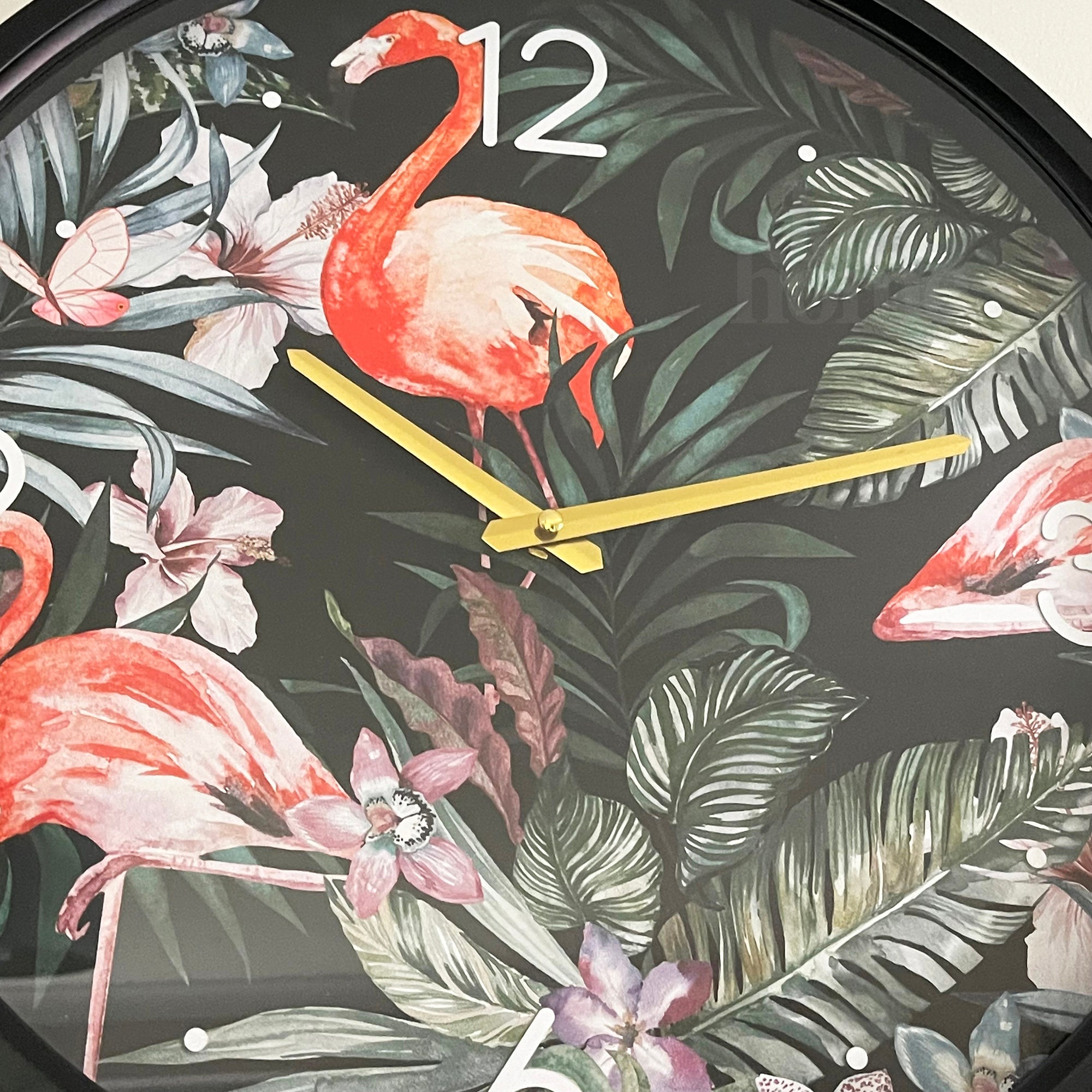 Round Tropical Flamingo Wall Clock