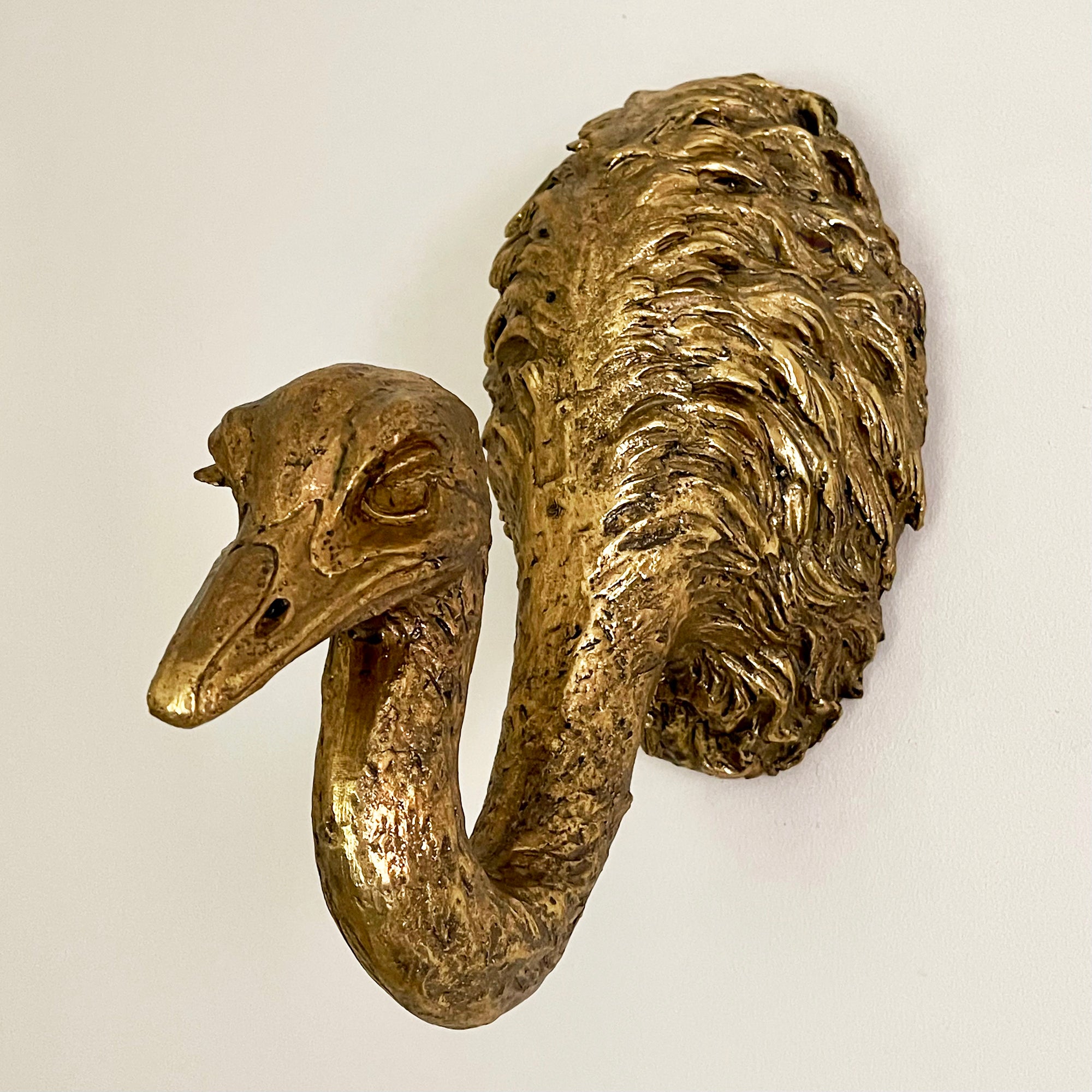 Goldene Strauß-Wanddekoration