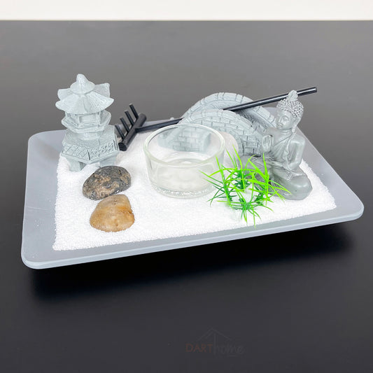 Buddha Zen Garden Kit Rechteckiges Tablett