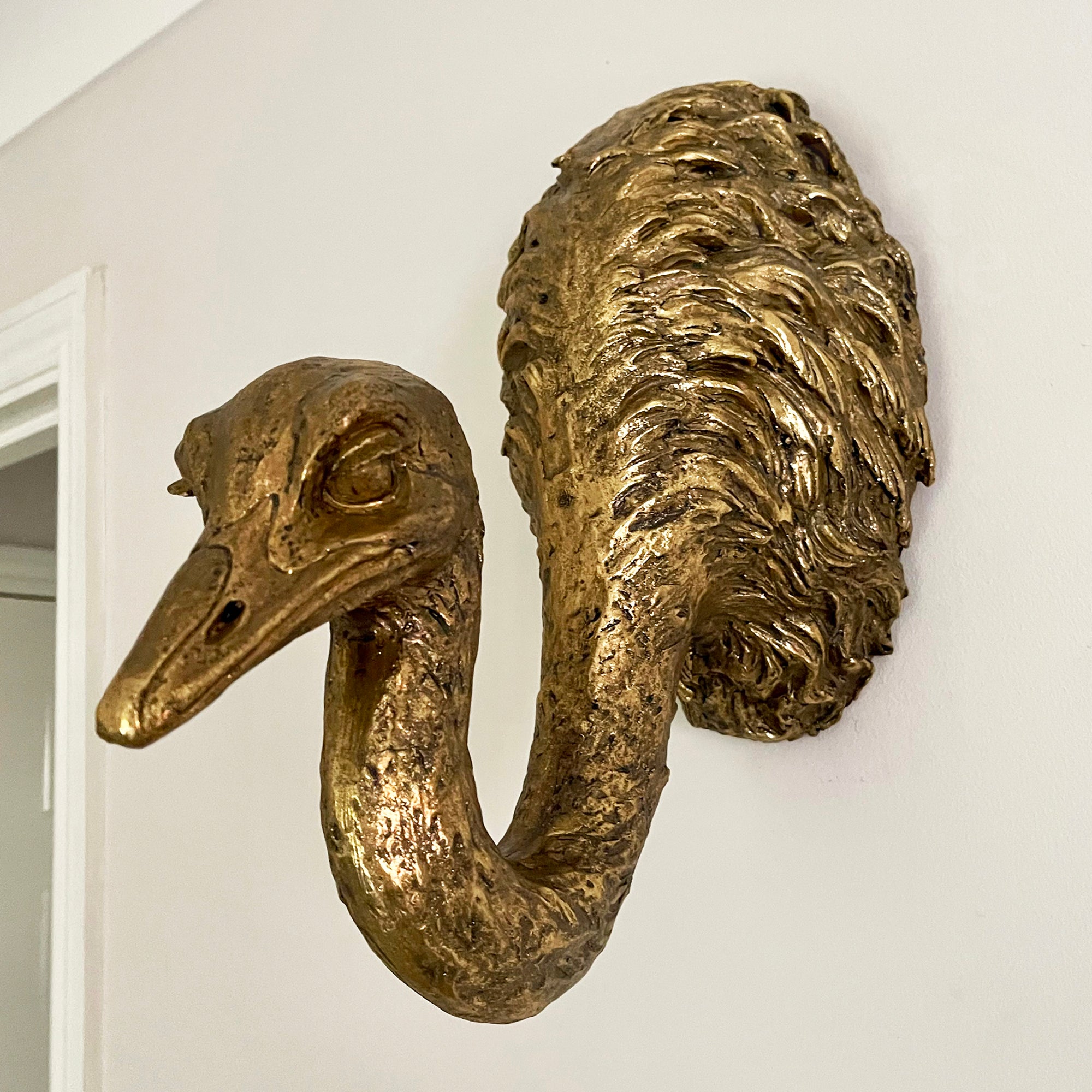 Goldene Strauß-Wanddekoration
