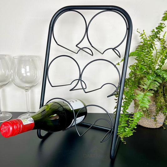 Black 6 Bottle Metal Wine Rack