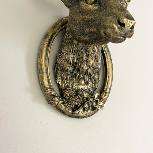 Antiker goldener Hirsch-Wandkopf, groß