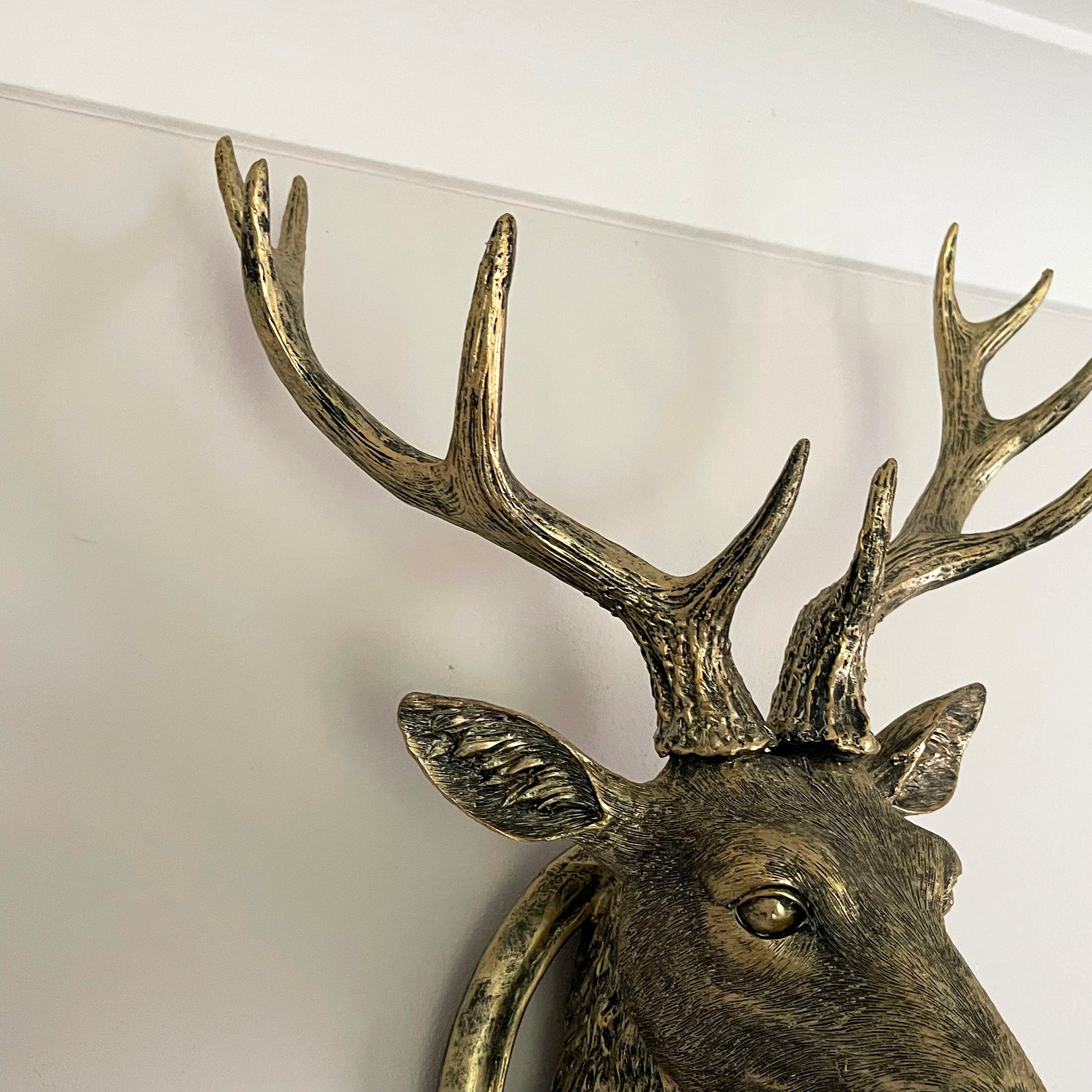 Antique Gold Stag Wall Head Large