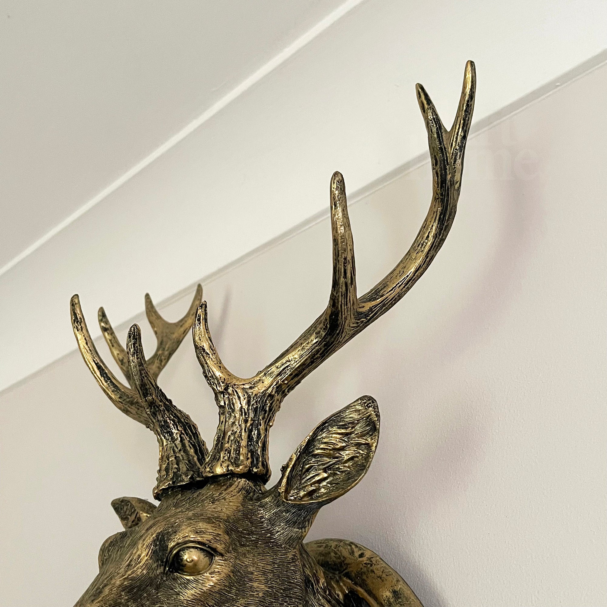 Antique Gold Stag Wall Head Large