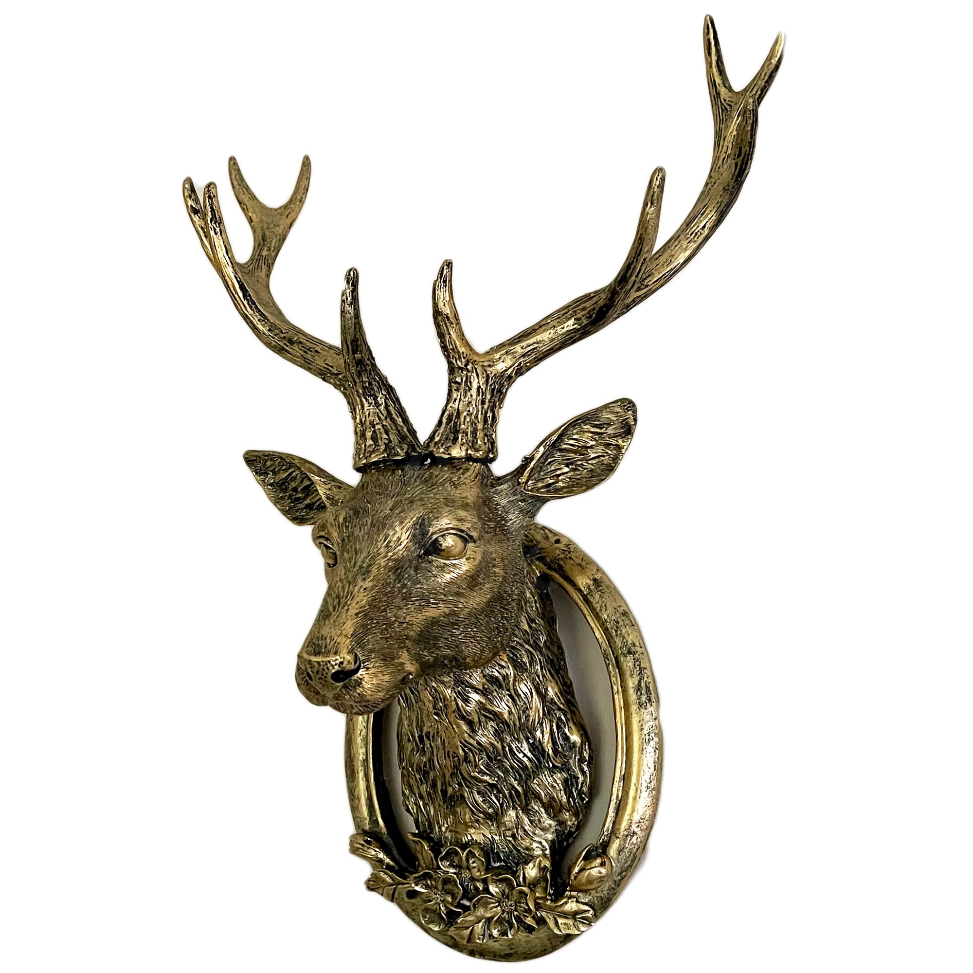 Antique Gold Stag Wall Head Large