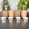 Set Of 4 Peach Blossom Tea Lights & Votives