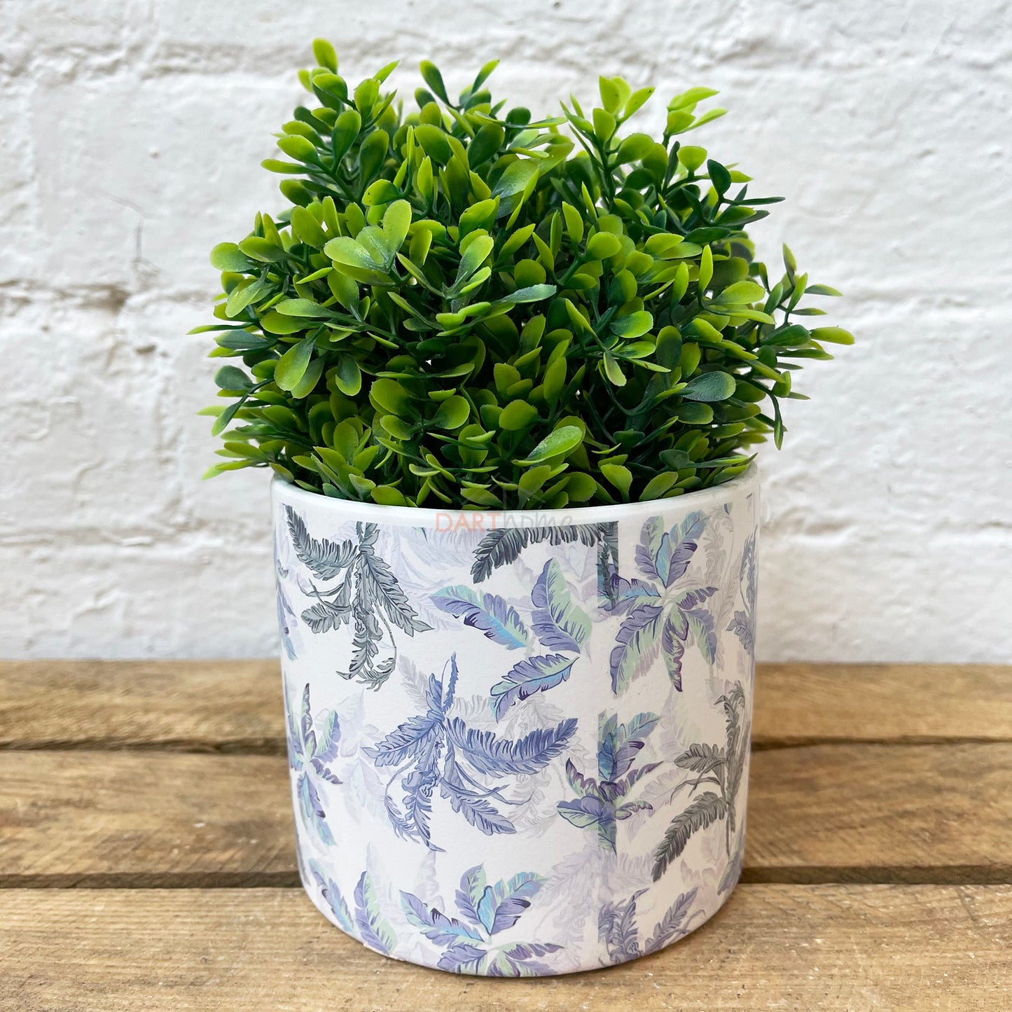 Keramik-Pflanztöpfe mit blauen tropischen Blättern für den Innenbereich