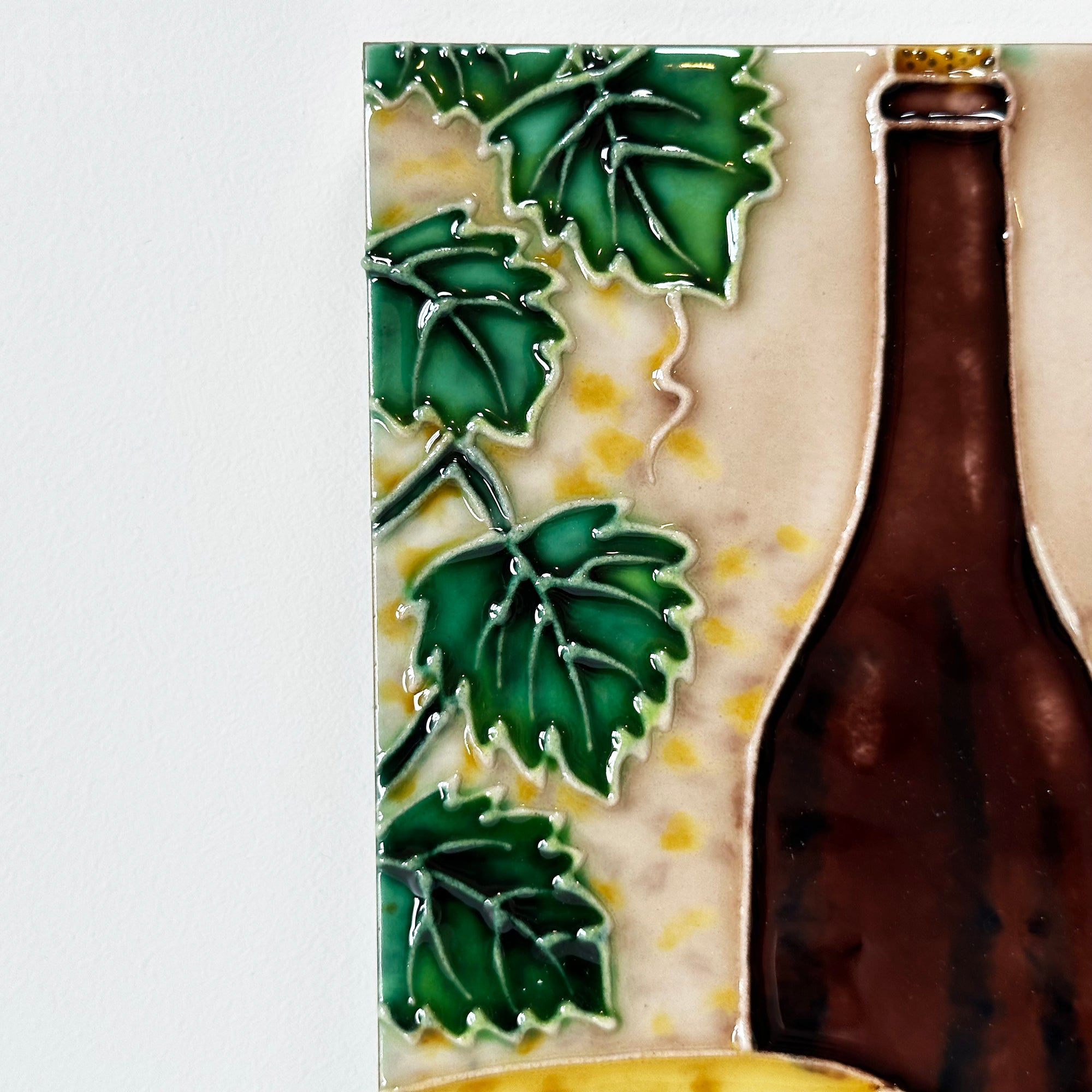 Cheese And Wine Ceramic Tile Wall Art 8x8"