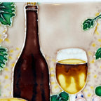 Cheese And Wine Ceramic Tile Wall Art 8x8"