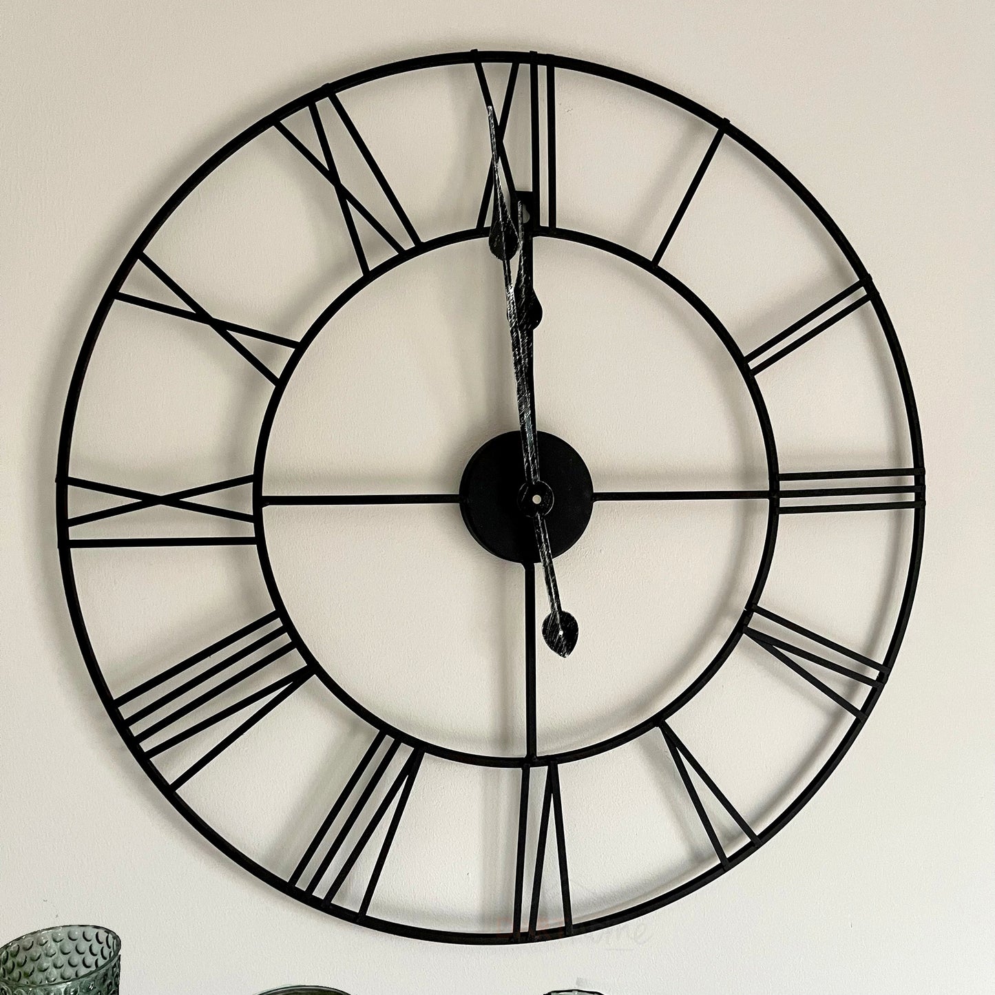 Black Skeleton 60cm Wall Clock