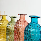 Set Of 4 Coloured Bottle Vases