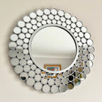 Silberner runder Bubble-Wandspiegel