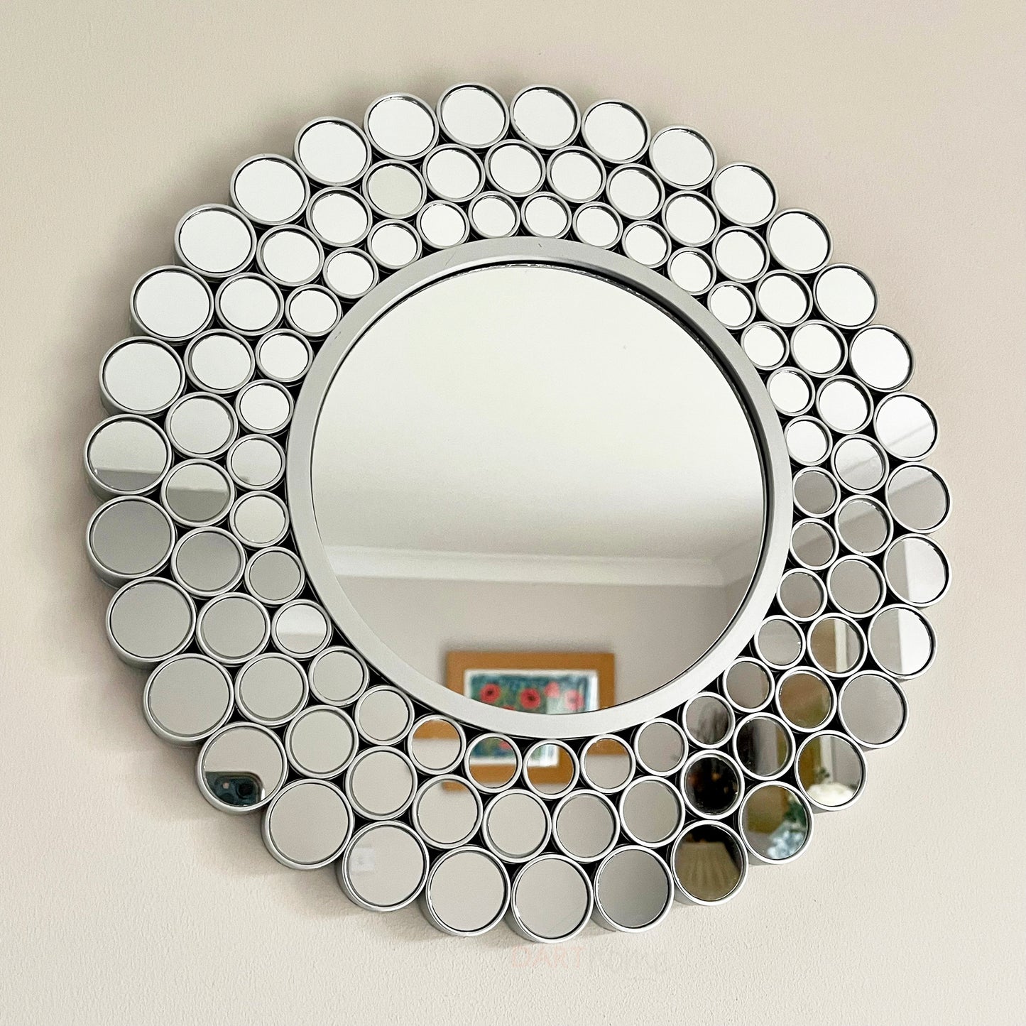 Silver Round Bubble Wall Mirror