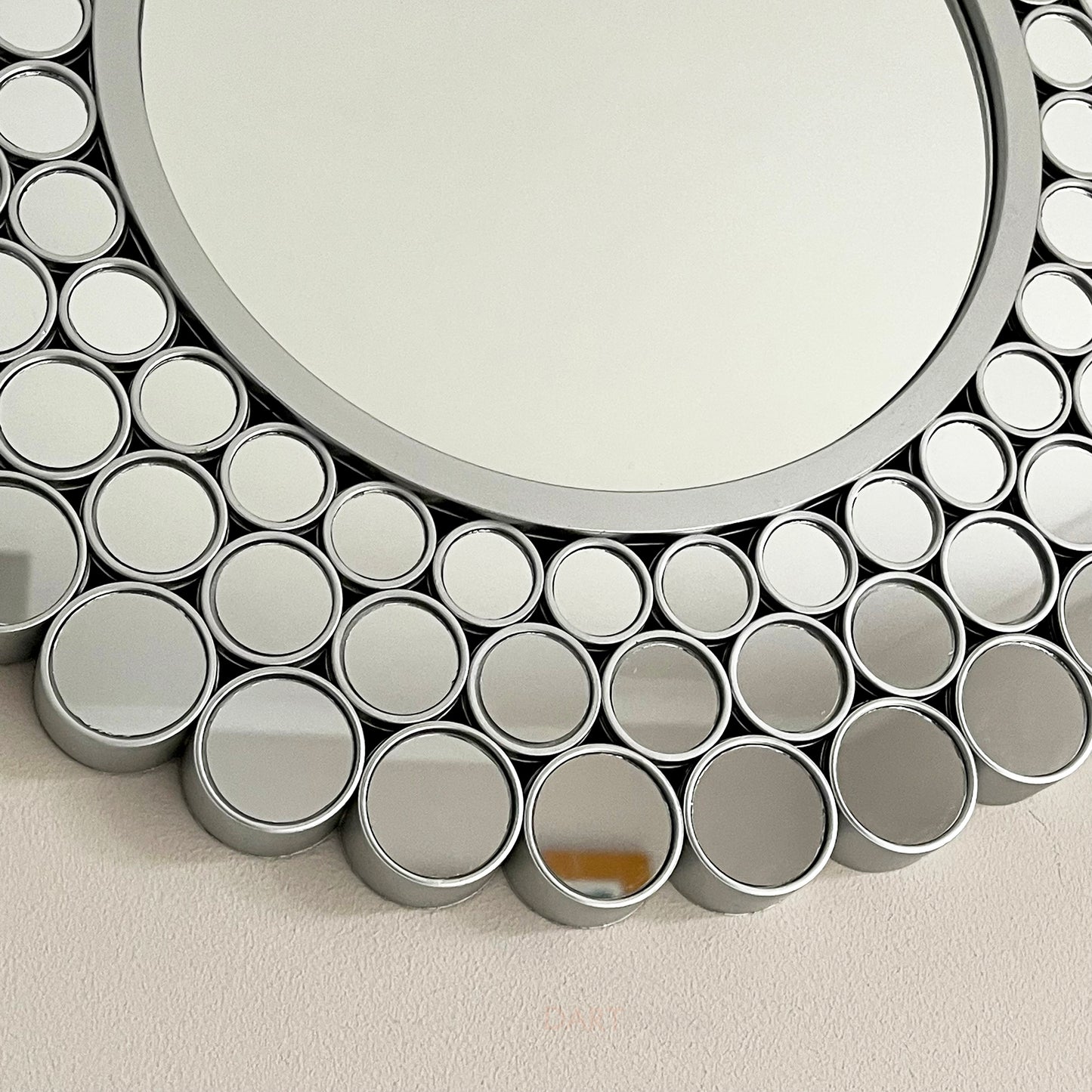 Silver Round Bubble Wall Mirror