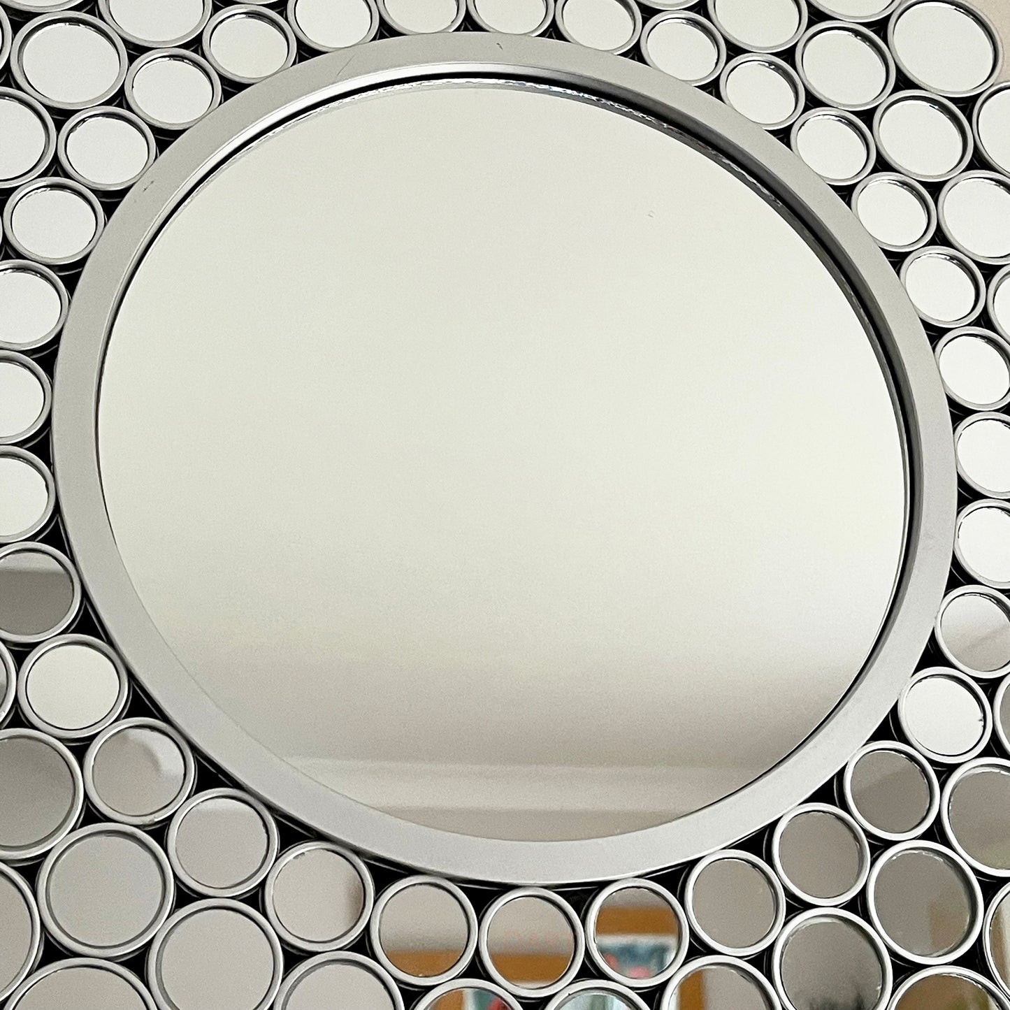 Silver Round Bubble Wall Mirror