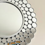 Silberner runder Bubble-Wandspiegel