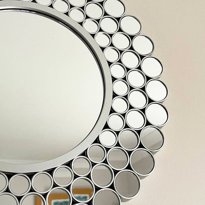 Silver Round Bubble Wall Mirror