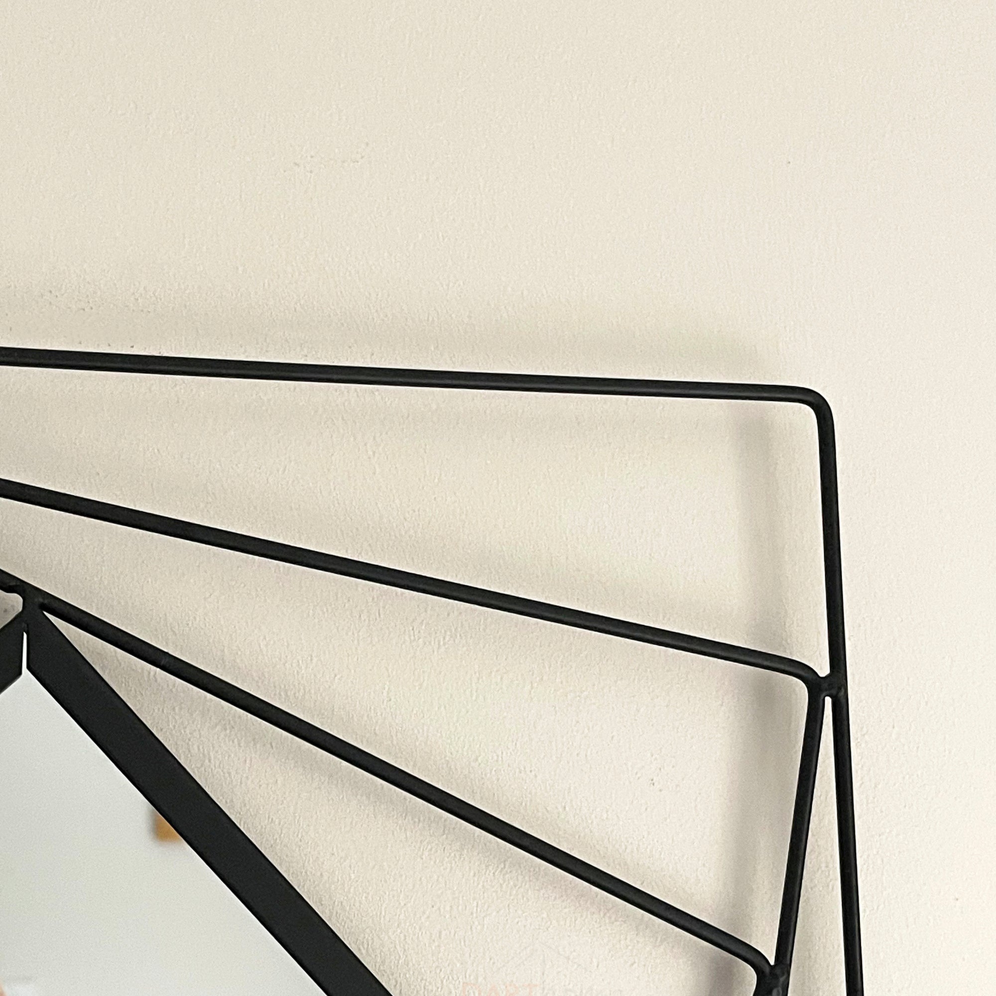 Schwarzer quadratischer Wandspiegel aus Metalldraht, 40 cm