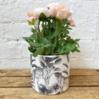 Ceramic Black White Cheetah African Safari Indoor Display Plant Pots