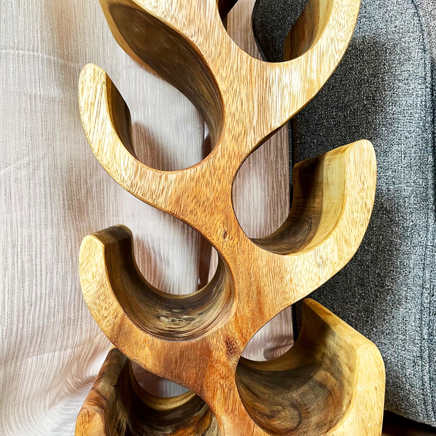 Teak Wood 8 Bottle Wine Rack