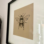 Gold & Black Queen Bee Square Framed Print