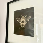 Black & Gold Queen Bee Square Framed Print