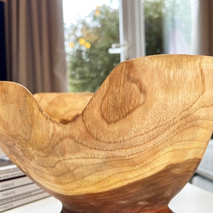 Teak Wood Buttercup Bowl