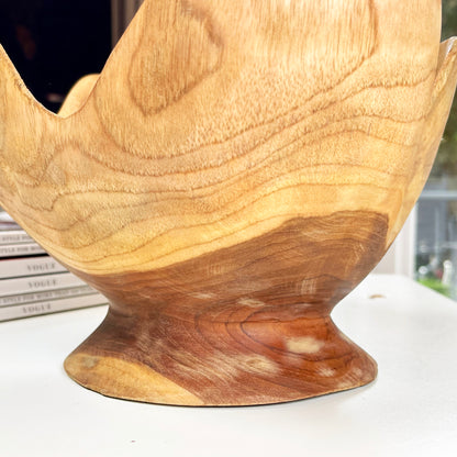 Teak Wood Buttercup Bowl