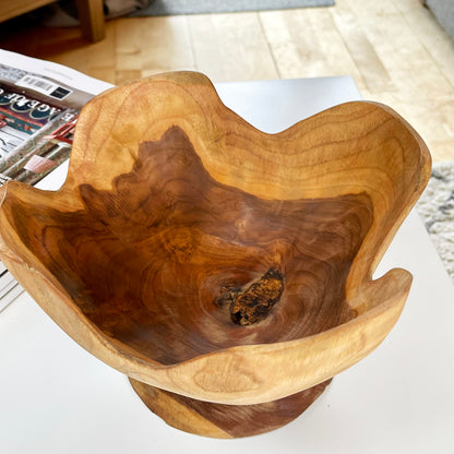 Teak Wood Buttercup Bowl