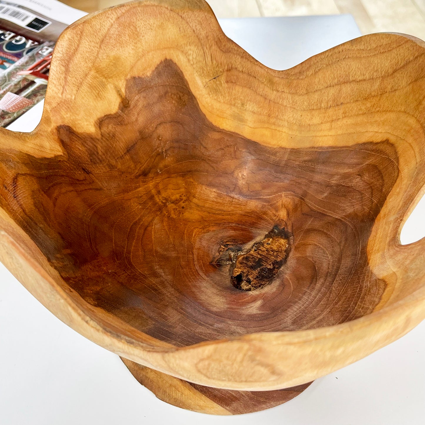 Teak Wood Buttercup Bowl