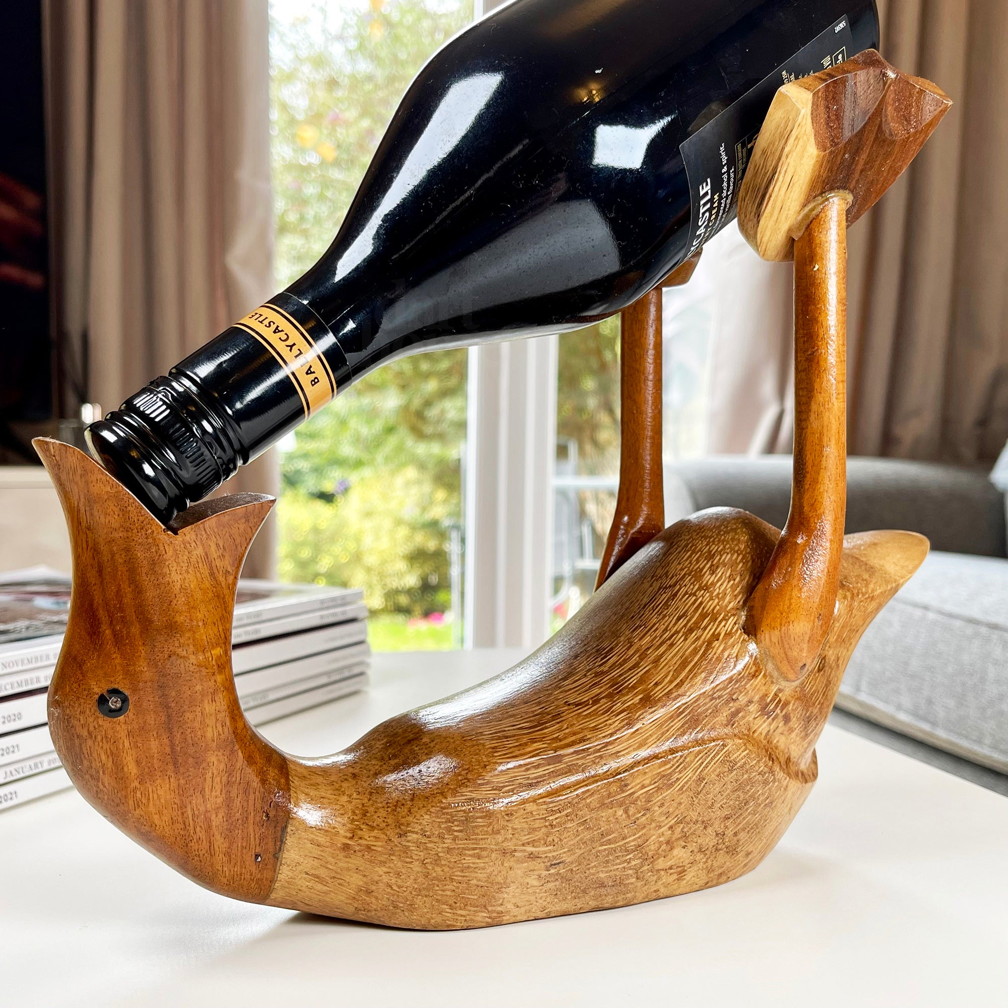 Rustic Drunken Duck Wine Bottle Holder