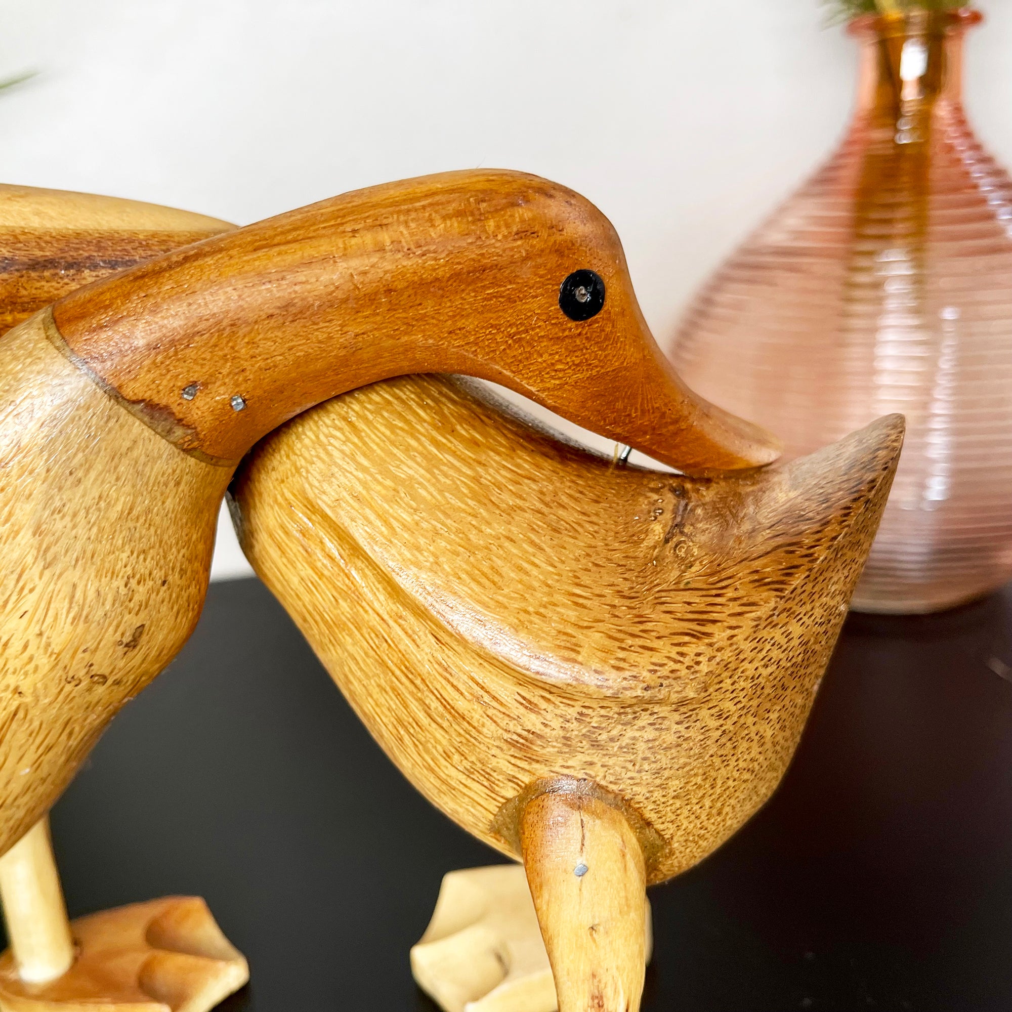 Rustikales Holz-Enten-Ornament