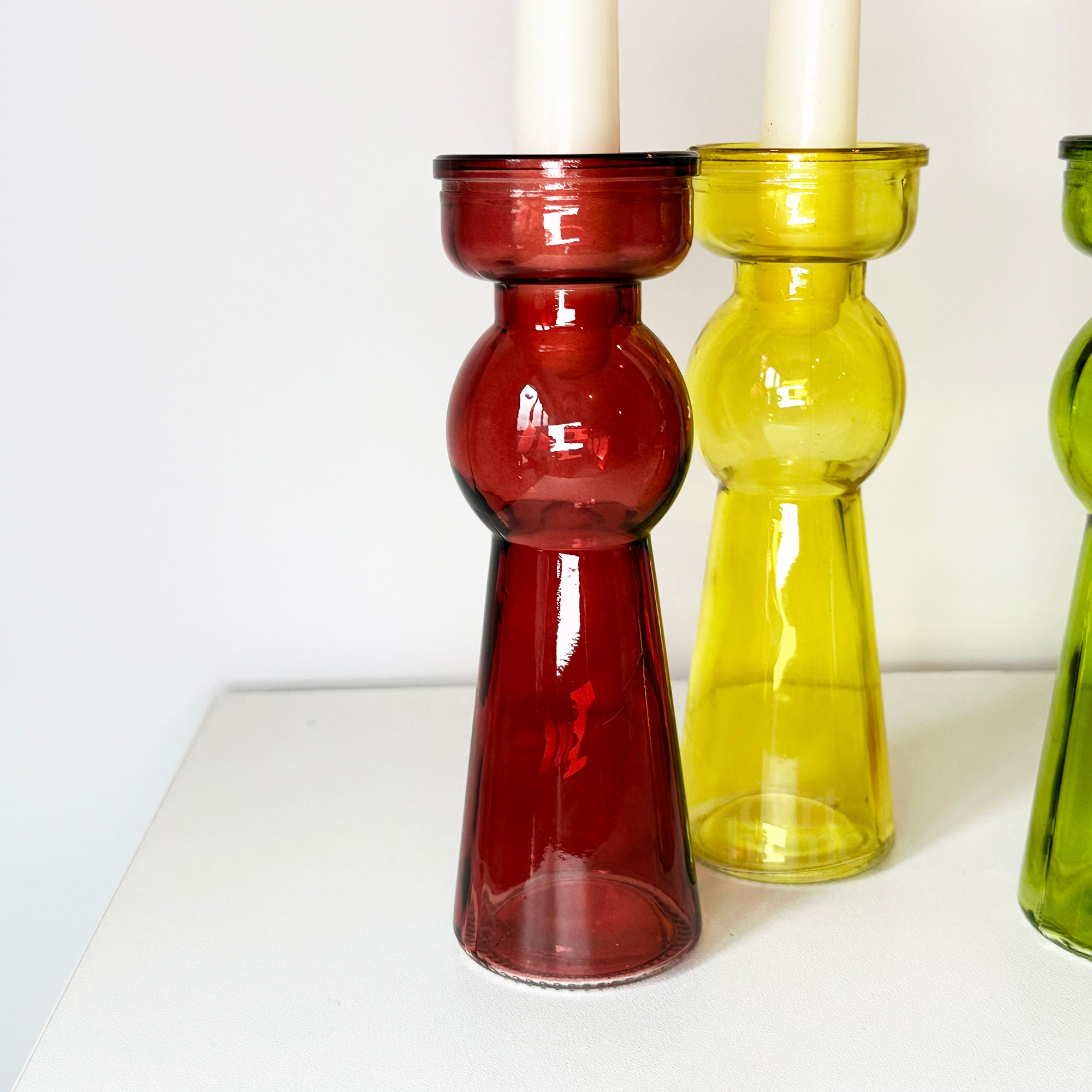 Set mit 4 farbigen Blasen-Kerzenhaltern