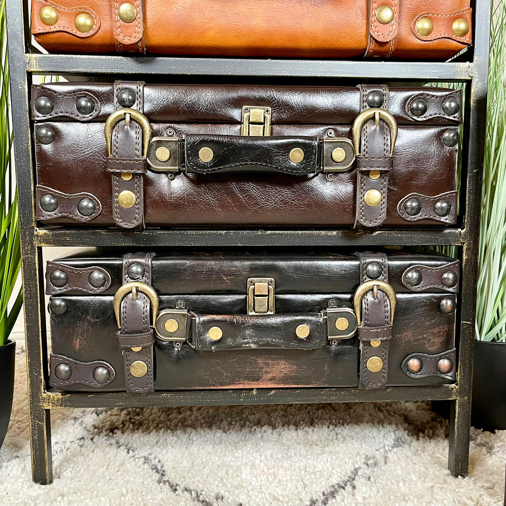 Vintage 4 Drawer Suitcase Cabinet