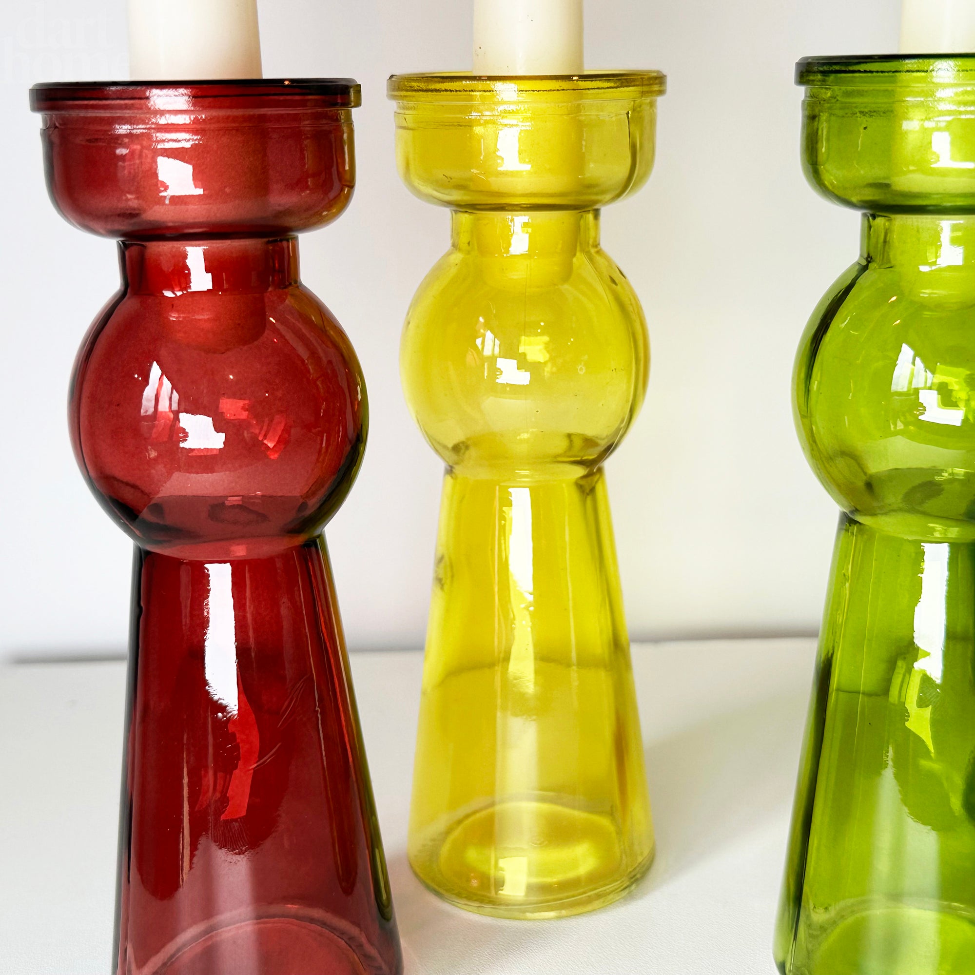 Set mit 4 farbigen Blasen-Kerzenhaltern